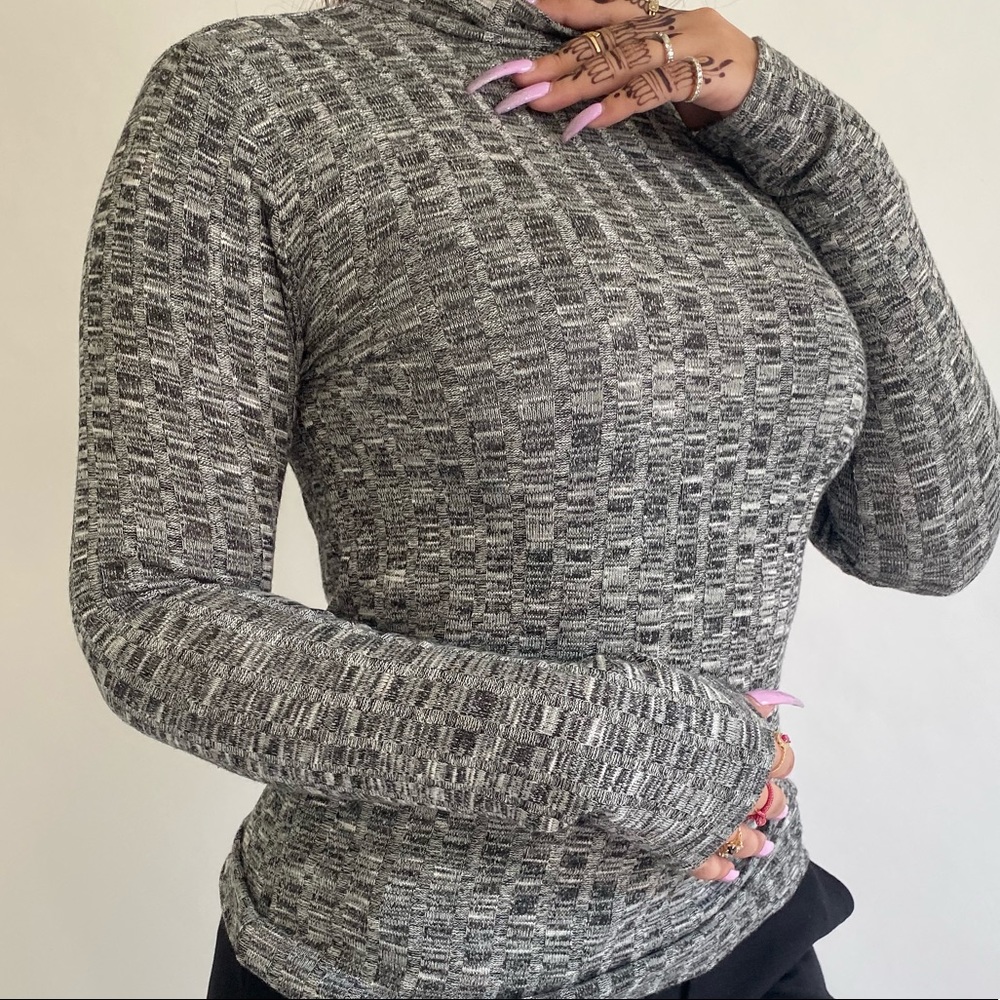 Grey marled light turtleneck